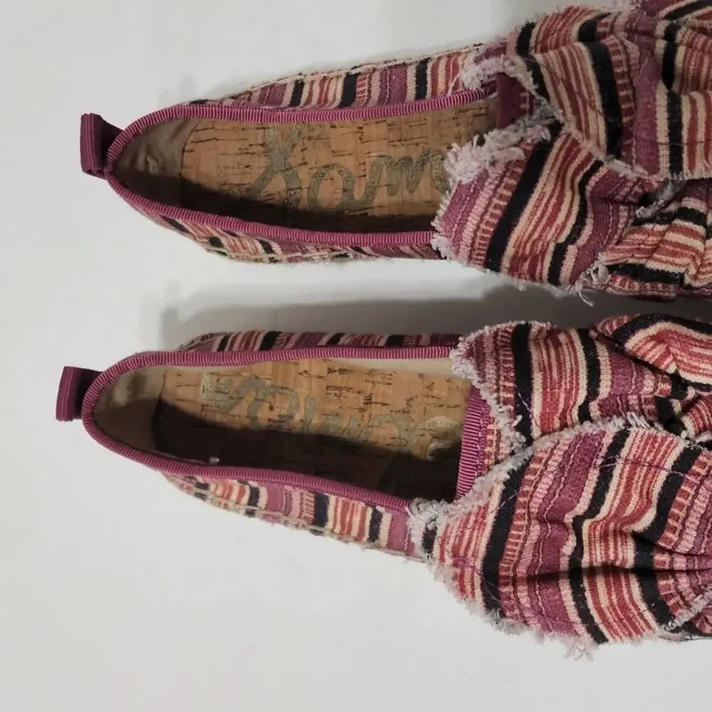 SAM Edelman Pink Black Pattern Cabrera Fabric Espadrille Women's US‎ 8.5M